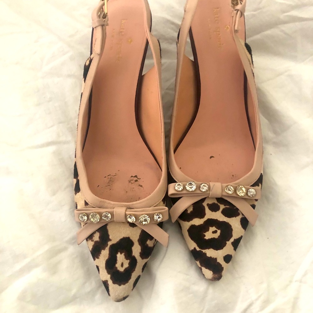 Kate Spade leopard print sling back pump